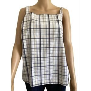 Vintage Sonoma Jeans Co Plaid Square Neck Tank Top Women's Size XL